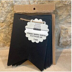 NWT Recollections Chalkboard Flag Banner Black 10 banners & twine 72 inches